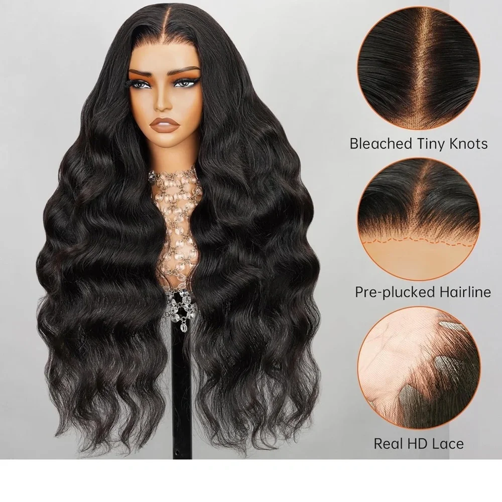 Blooming Hair 24” Pre Plucked Natural Black Lace Front Human Hair Bleach…